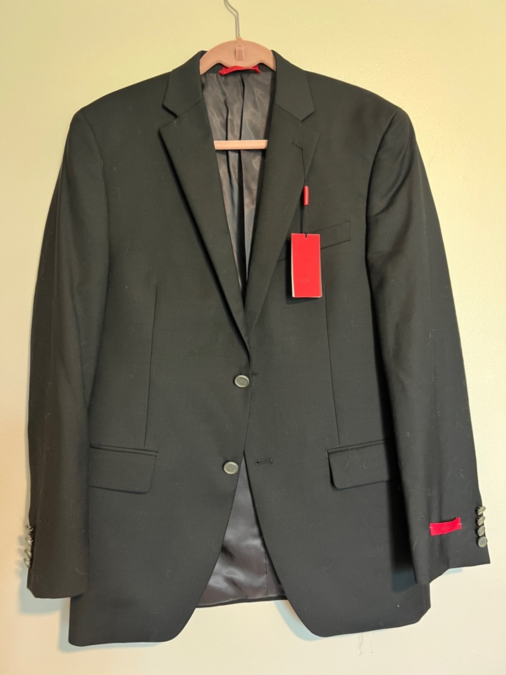 Alfani Black Men's Two-Button Sport Coat with Red Accents